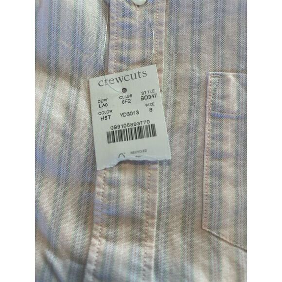 Crewcuts Boys Striped Button-Up Shirt Size 8 Long Sleeve Casual - Picture 4 of 6